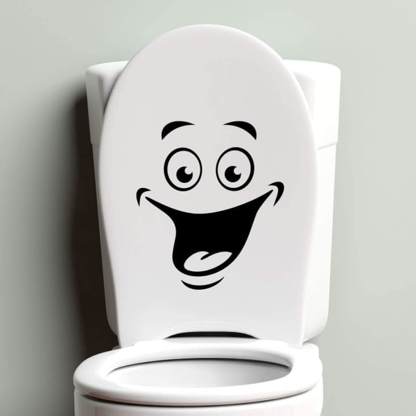 Hauska hymyilevä WC-seinätarra sisustukseen