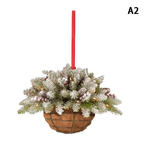 Trä jul blomma korg formad dekoration Xmas Tree Pend A2 onesize A2 onesize