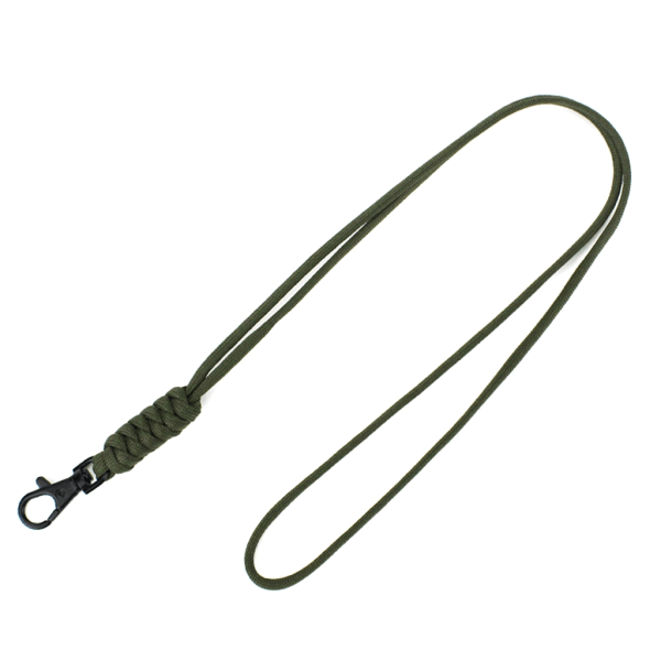 Heavy Duty Paracord Lanyards Nøkkelringer, Halskjede Nøkkelring Fløyter Håndleddsstropp Fallskjermtau, Flettet Sterk Lanyard Militærgrønn