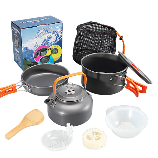 10 i 1 Camping Köksredskap Resebestick Set Set Orange handl