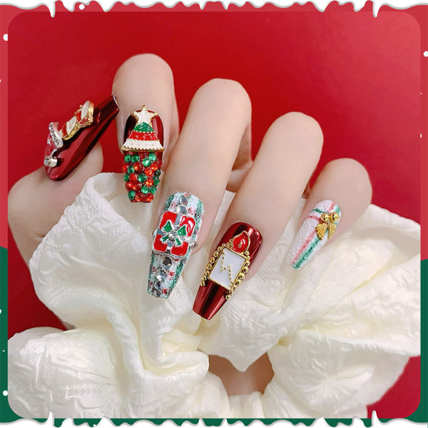 Nagelkonst Strass Tillbehör Jul Nagelkonst Charms Hatt Sno A2
