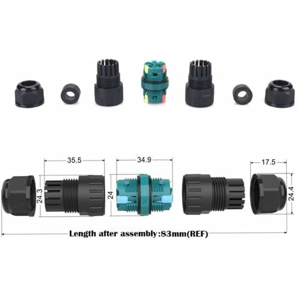 IP68 Vattentäta kontakter, snabb installation, 2-pack