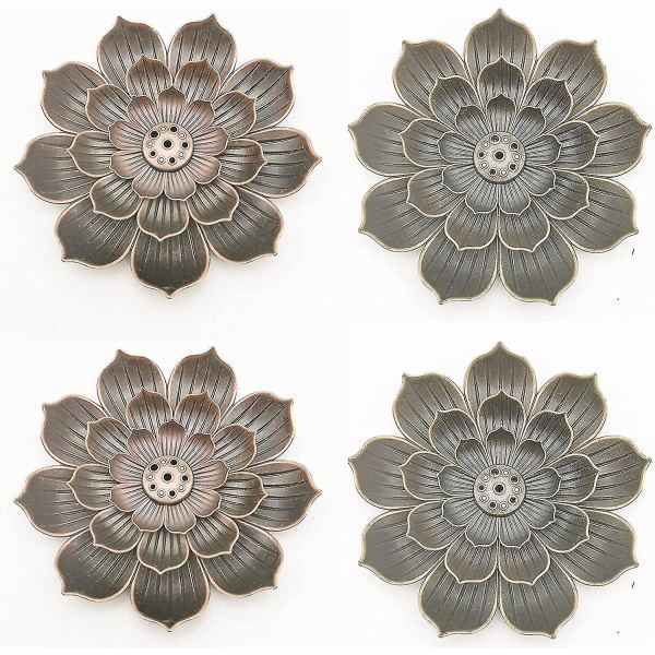 4 stk. Lotus røgelseholder, askefanger, Lotus røgelsesskål, til pinde røgelse Lotus Leaf røgelsesskål tilbehør