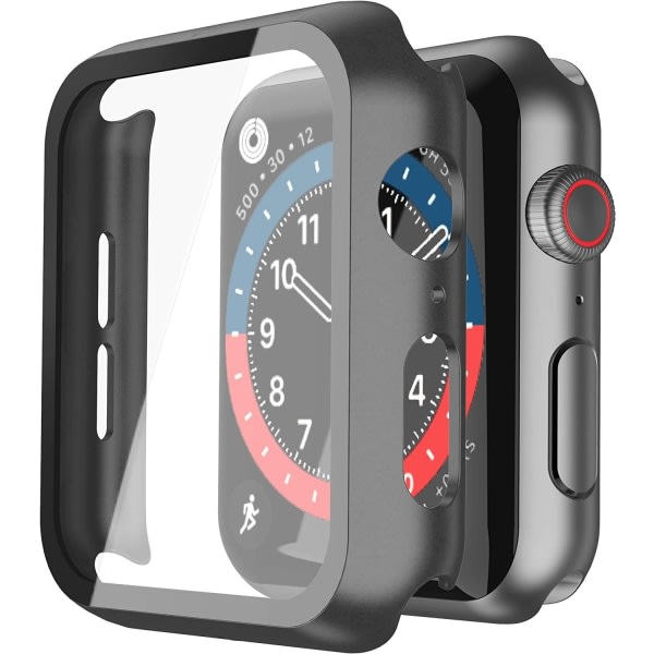 SEW Black Hard Shell Skärmbeskyttelse kompatibel 2-pak, Apple Watch