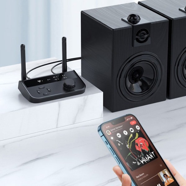 Multipunkt Bluetooth 5.3 Sender/Mottaker 3.5mm AUX 2 RCA