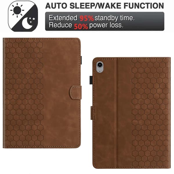 Präglat Läderfodral för iPad 10:e Gen 10.9 2022 Brown