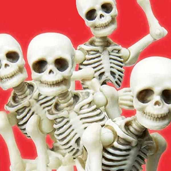 Mini Skelet Actionfigur Halloween Indendørs Dekoration Menneskeskelet Prank Props Nyhedsfest Spøgelsesrum Skrivebordsdekoration null - B
