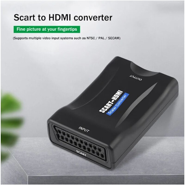 Jännitemuunnin - 1080P Scart HDMI-videon ja -äänen huippuluokan muunninadapteri HD-televisiolle DVD Sky Box Stb Plug And Play
