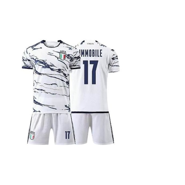 23-24 Italiens landslag Immobile No.17 Fotbollströja T-skjorte 26