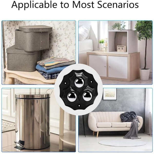 360° Svängbara Kraftiga Hjul, 8st Möbelhjul för Förvaringslådor, Behållare & Sängbord