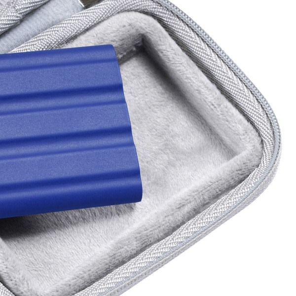 Bärbar hårdväska för T7 Shield SSD-väska med mjuka inre, innerfickor Svart