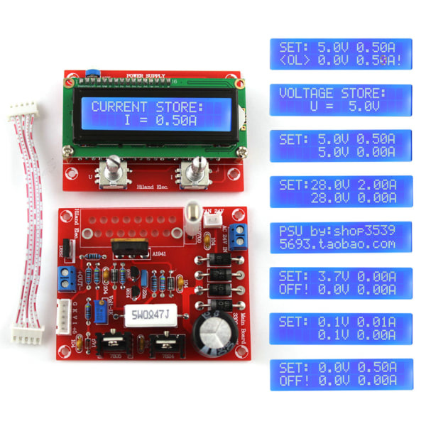 Strømforsyningssett for DIY DC Regulert Justerbar DC 0-28V 0,01-2A Enkel Montering Egnet for DIY Holdbar