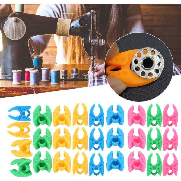 CDQ 40 stk. 4 Farver Trådspolholder, Spolholderklemme Trådstyringsklemme Organizer Holder
