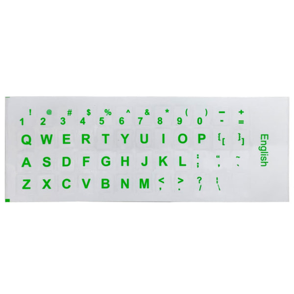 Engelsk tastatur-klistremerkedeksel for bærbar PC Desktop Grønn