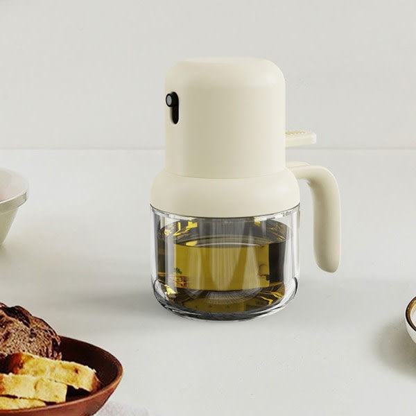 Oljesprayflaska med tryckpump Multifunktionell läckagesäker oljedispenser för kök Gul