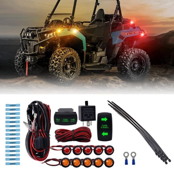 Universal ATV Blinklys Sæt Side om Side Blinklys Sæt med Afbryder til Rhino UTV Tilbehør