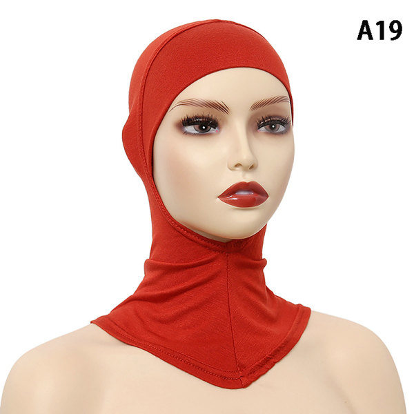 Enfärgad undersjal Hijab-mössa Justerbar Stretchy Turban Ful A19 ONESIZE A19 ONESIZE