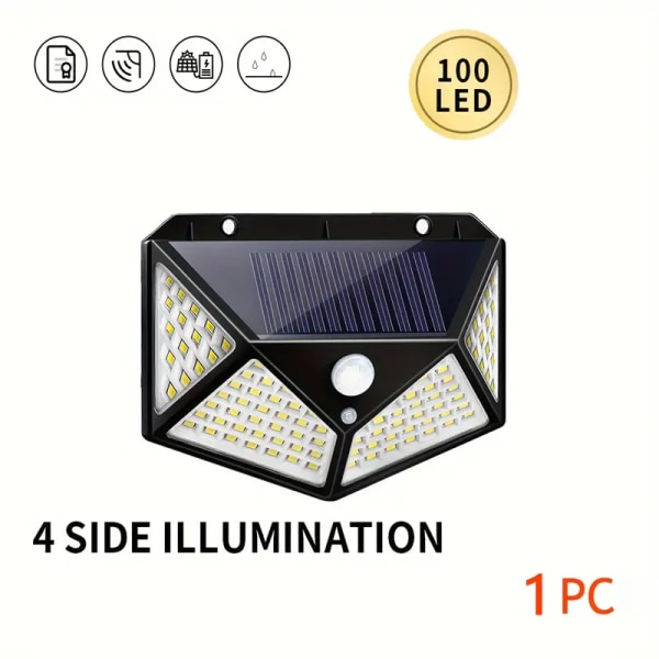 1/2/4/6/8 stk LED Lyskilde Bevægelsessensor Vægslampe, Udendørs Vandafvisende, Solcelle Vægslampe Til Have Græsplæne Terrasse Havegård Hegn Indkørsel 1pcs