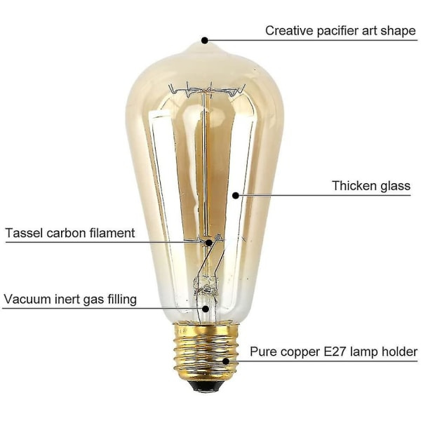 Glødepærer, Dæmpbar Skruelampe Vintage LED Glødepære, 6 stk