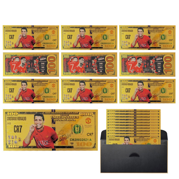 Ronaldo stjernefodbold mindebanksseddel europæisk cup perifer sand super liga souvenir perifer with display shelf 2