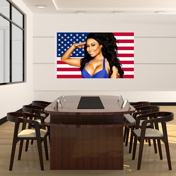 3x5ft Nicki Minaj Rap Sexet USA Flag Musik Sanger Silke Stof Ar