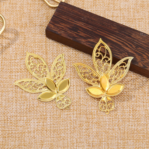 Guld blad blomma kontakter Järn Filigran wraps DIY Scrapbook H