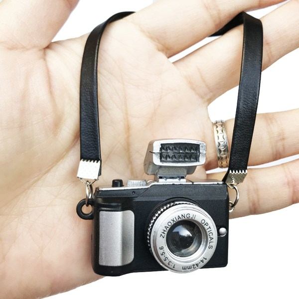 Nukkekoti Miniatyyrikamera Lelukamera Lahja Nukkekodille null - B