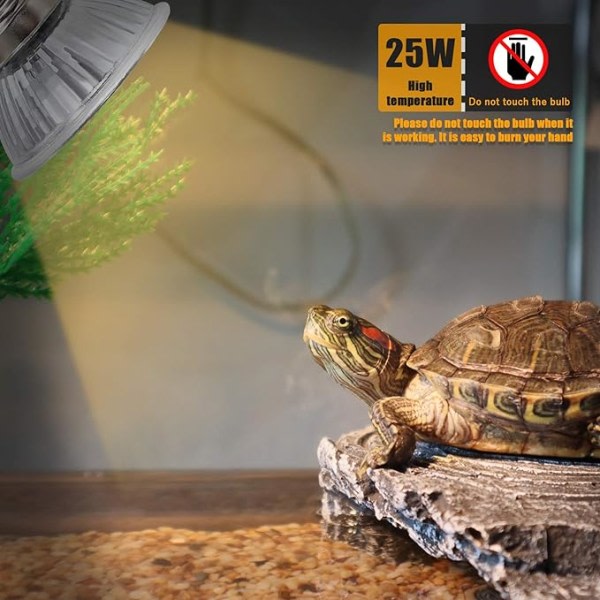 2 stk. Turtle Heat Lamp, 25W Full Spectrum UVA/UVB LED-varmelampe