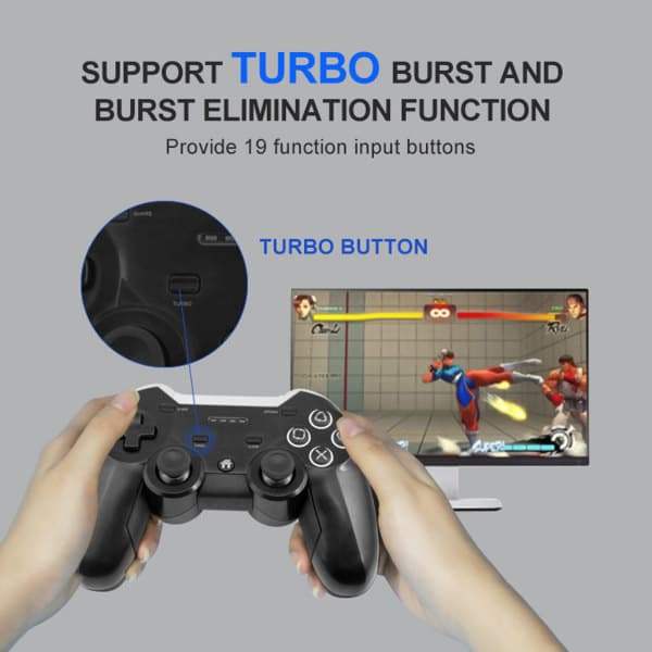 Ergonomisk Trådløs Spilcontroller Dobbelt Vibration Joystick Gamepad NFC Sansemotorisk 6-akset Gyroskop til Switch/PC