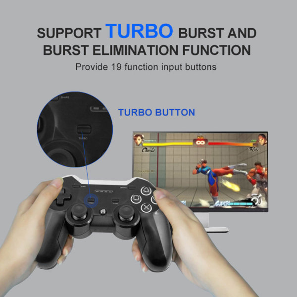 Ergonomisk Trådløs Spillkontroll Dual Vibrasjon Joystick Gamepad NFC Somatosensorisk 6-akset Gyroskop for Switch/PC