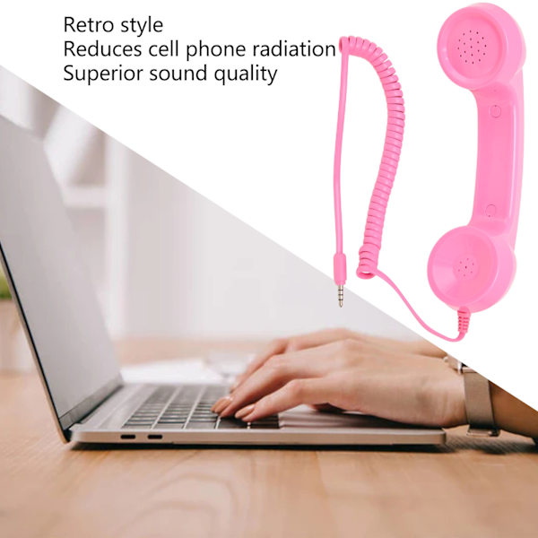 Retro-puhelinluuri Monitoiminen Säteilyturvallinen Kännykkävastaanotin Matkapuhelimille Tietokoneille Pinkki Pink