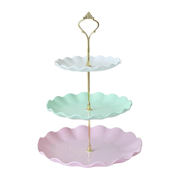 Tiered Cupcake Stand Tower Dessert Display Stand BPA-Free Large Capacity Easy Assembly Cake Stand Multicolor Multicolor