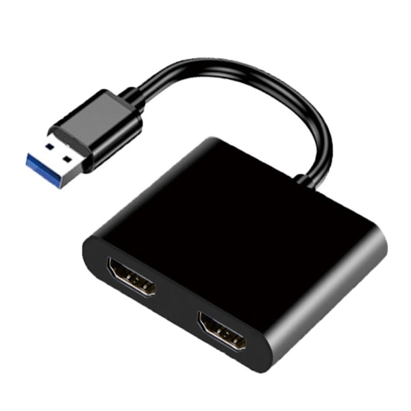 3-i-1 USB-dockningsstation Hub 5 Gbps-adapter USB 3.0 till dubbla HDMI-kompatibla omvandlare för telefon TV-multiport videoadapter