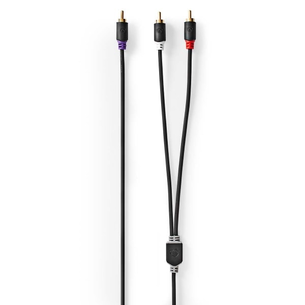 Subwoofer-kabel | RCA-han | 2x RCA-han | Guldpläterad | 3,00 m