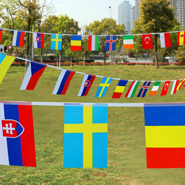 100x Länder Strängflagga 25M Internationell Värld 82ft