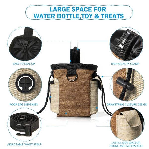 Koiran herkkupussi Lemmikkikoulutus Hands-Free Snacks Bag Rymmer Kibble, Bajspåsar
