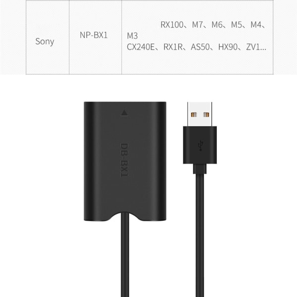 Kameran mobiilivirtapankki USB-kaapeli NP-BX1 NPBX1 Tekoakku Sony DSC-RX1 DSC RX100 RX1R