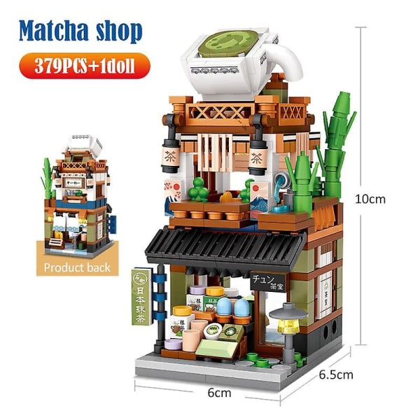 Mini City Street View Noodle House Building Blocks 4-in-4