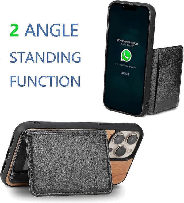 Mobile Phone Wallet Stick On Phone Case Black