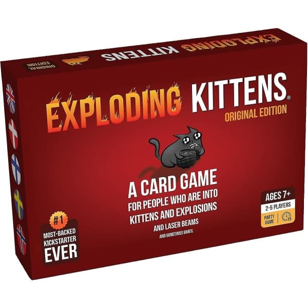 Exploding Kittens - Korttipeli | Perheille sopiva juhlapeli | Venäläinen ruletti | Saksa | Tanska |