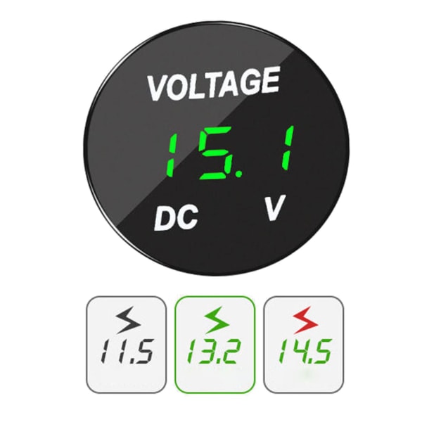 LED Digital Display Voltmeter Bil Motorcykel Spänning Voltmätare för DC 12V-24V Fordon Utrustning Blå