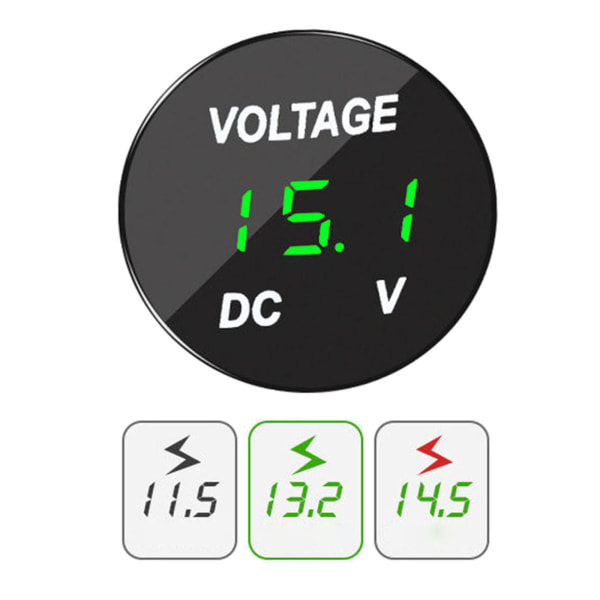 LED Digital Display Voltmeter Bil Motorsykkel Spenning Volt Meter for DC 12V-24V Kjøretøyutstyr Blå