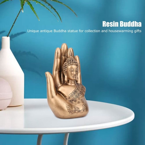 Meditoiva Buddha-patsas - Antiikkinen Buddha-patsas koriste hartsista