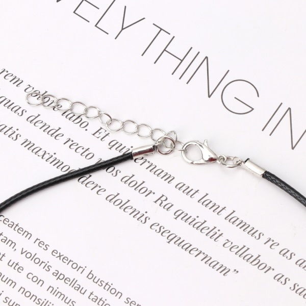 10 st/set Smycken Svart Silke Rep Snöre Halsband Kedja Läder Halsband Rep Kedja 2mm 2in Förlängningskedja för Flickor