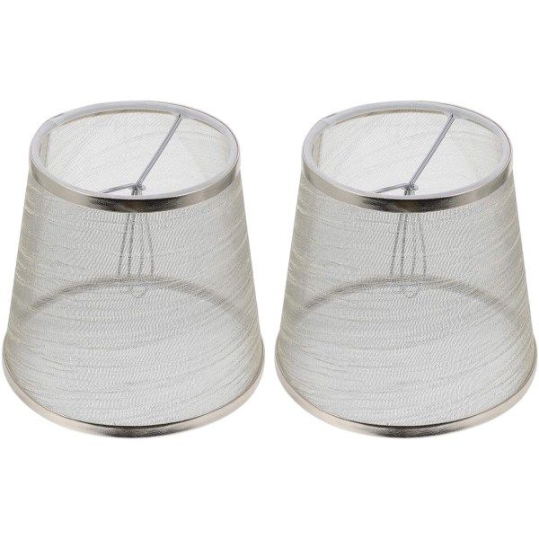 2 stk stofflampeskjerm Clip On Bulb, Barrel Cloth Lampskärm,