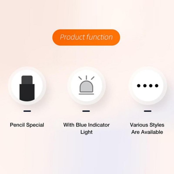 1 st USB-C hane till Lightning hona adapter Typ C laddningskabeladapter för 1:a generationens penna null - Rakt huvud