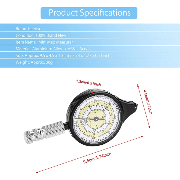 Mätkarta, Mini Utomhuskarta Mätavståndsräknare Mappin