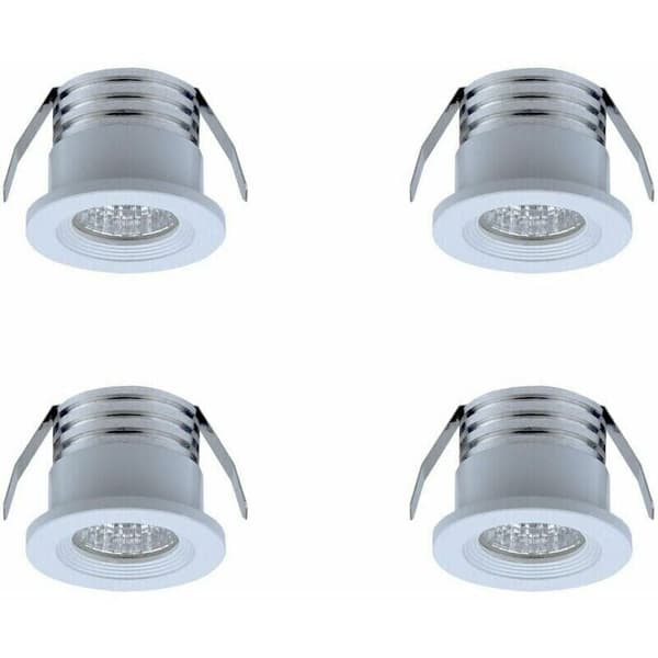 Sett med 4 mini LED downlights, 3 W, varmhvit Hvit.