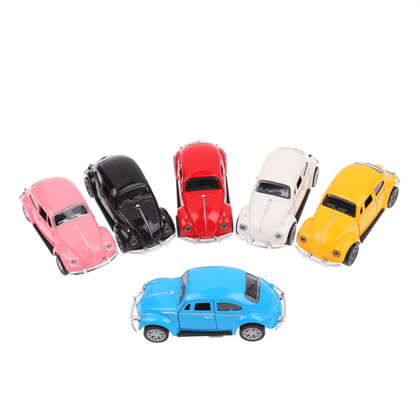 1:32 Retro Vintage Beetle Pull Back Bilmodell Leksak Barn Present Blå 1st Blue 1pc