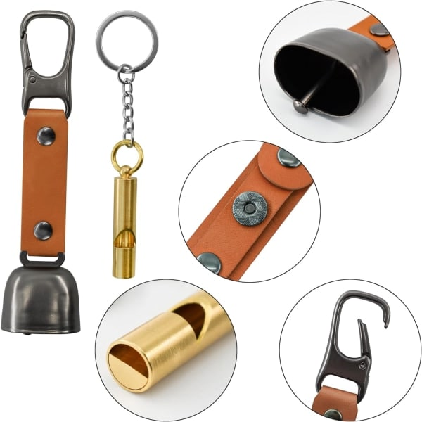 Bjørneklokker med nødsignal - Høylydende bjørneskremmende enheter - Magnetisk lyddemper inkludert - Perfekt for fotturer, camping, klatring